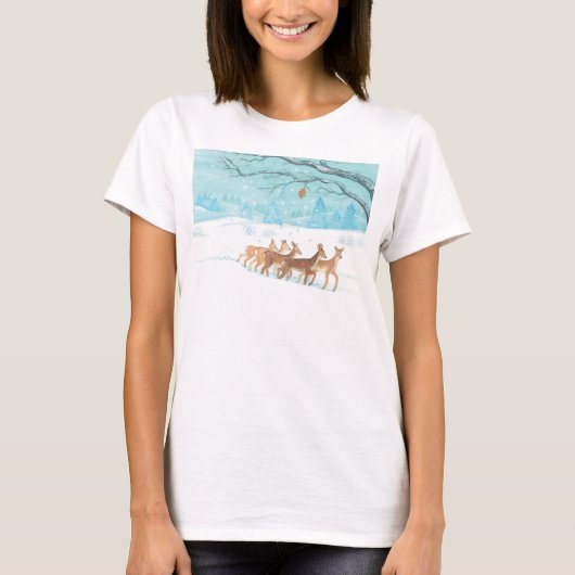 T-shirt Roe Deer en hiver (Devant)