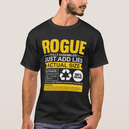 T-shirt Rogue Entièrement assemblé Gamer Rogue Contenant u (Devant)