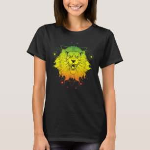 T-shirt Roi Animal Géométrie Sacrée Afrique Safari Lion