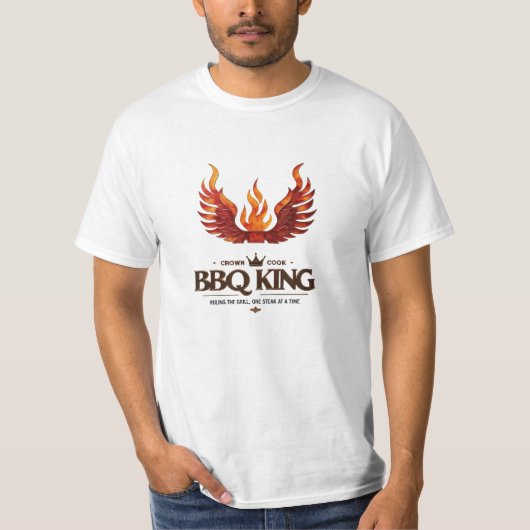 T-shirt Roi barbecue - Couronne le cuisinier avec ailes de (Devant)