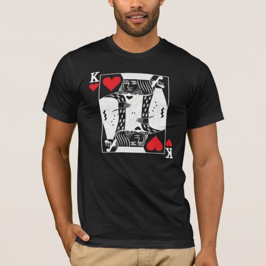 T-shirt Roi de chemise de coeurs (Devant)