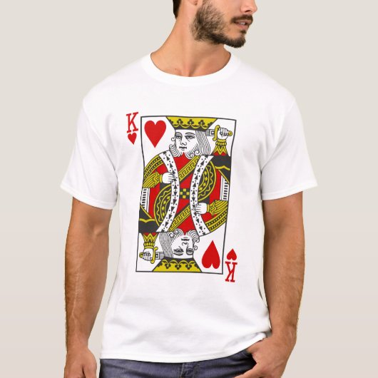 T-shirt Roi des cartes de jeu de coeurs (Devant)