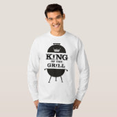 T-shirt Roi Du Grill, Couronne Blanche Noire (Devant entier)
