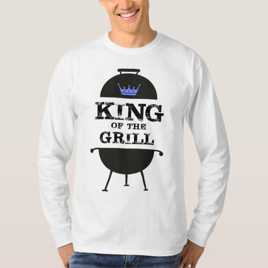 T-shirt Roi Du Grill, Couronne Bleue Noire (Devant)