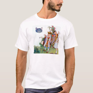 T-shirt Roi et reine des coeurs, Alice et le chat de