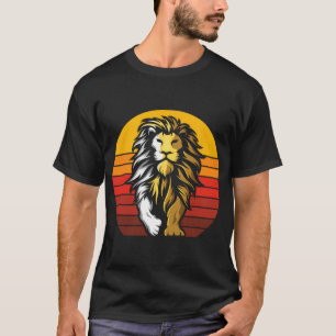 T-shirt roi lion Guerrier du coucher de soleil - Majestueu