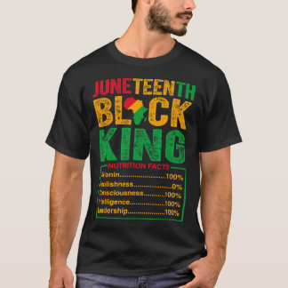 T-shirt Roi Noir Faits nutritionnels Fierté Hommes Africai
