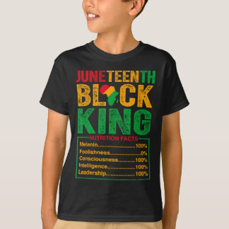 T-shirt Roi Noir Faits nutritionnels Fierté Hommes Africai