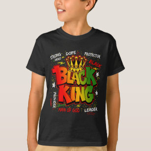 T-shirt Roi Noir Homme De Dieu Héros Fort Histoire Noire M