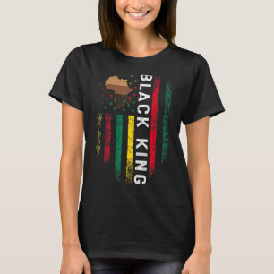 T-shirt Roi noir pour garçons Hommes Histoire Mois Afrique