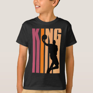 T-shirt Roi rétro de basketball garçon d'anniversaire homm
