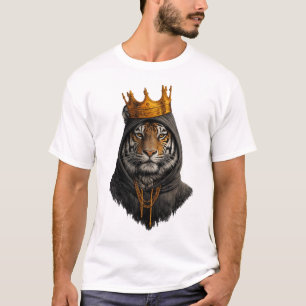 T-Shirt Roi Tigre Couronné – Style de rue royal