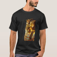 Roi Toutankhamon avec hiéroglyphes or et noir