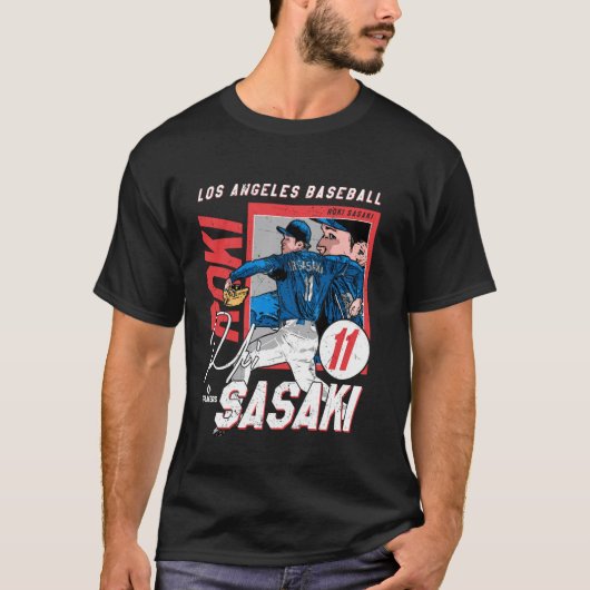T-shirt Roki Sasaki Los Angeles D MLB Baseball Players ML (Devant)