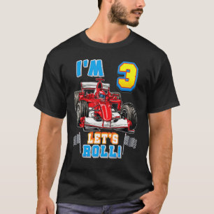 T-shirt Roll I'm 3rd Birthday Boy Race Car 3 Yea