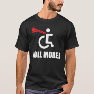 T-shirt Roll Model Hero Cape Funny Wheelchair Pun Cadeau