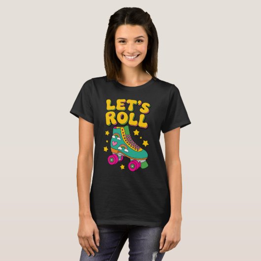 T-shirt Roll Retro Roller Skate (Devant entier)