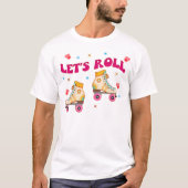 T-shirt Roll Roller Skate Retro Amateurs de patinage (Devant)