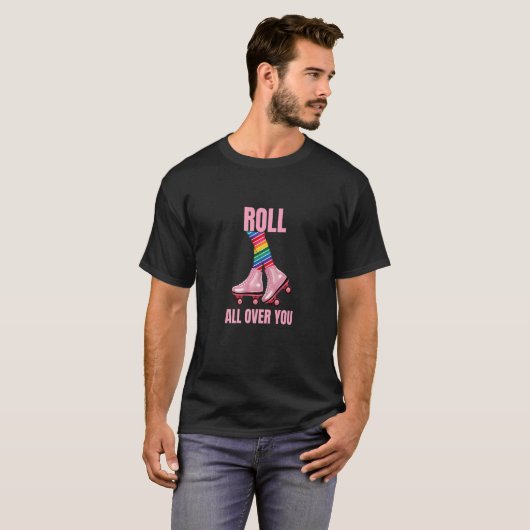 T-shirt Roller Derby Roll Partout Avec Rainbow Sock (Devant entier)