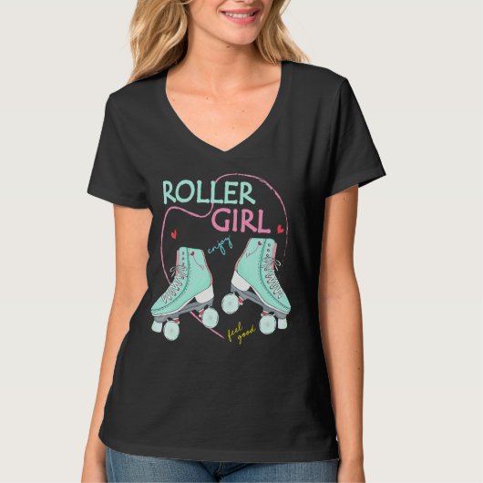 T-shirt Roller Girl - Roller Skates Roller Skates (Devant)