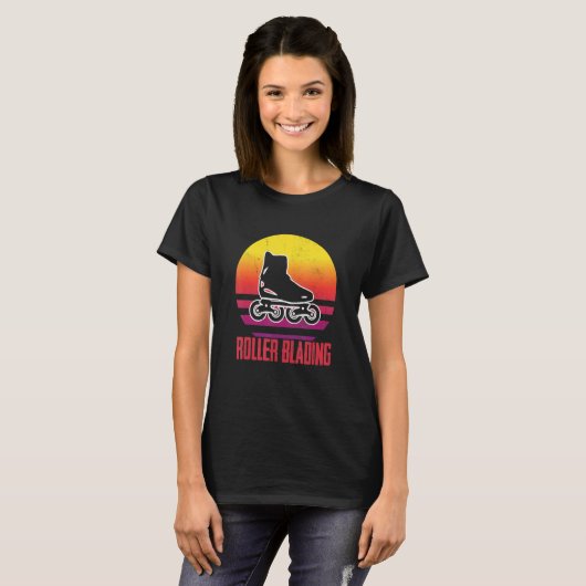 T-shirt Roller Patins Roller Patins Roller Patins en patin (Devant entier)