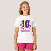 T-shirt Roller Skate Anniversaire Fête Age Chemise (Devant entier)