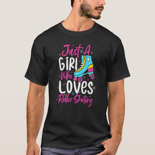 T-shirt Roller Skates Juste Une Fille Qui Aime Roller Roll (Devant)