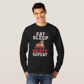 T-shirt Roller Skates Manger Sleep Skate Répéter (Devant entier)