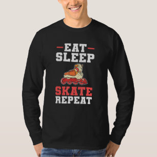 T-shirt Roller Skates Manger Sleep Skate Répéter