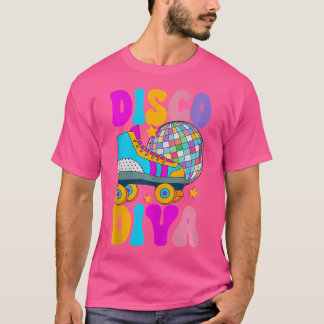 T-shirt Roller Skating Disco Diva Skate Girl 70S