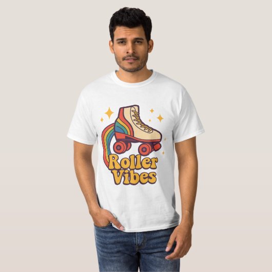T-shirt Roller Vibes” Retro Skate Tee (Devant entier)