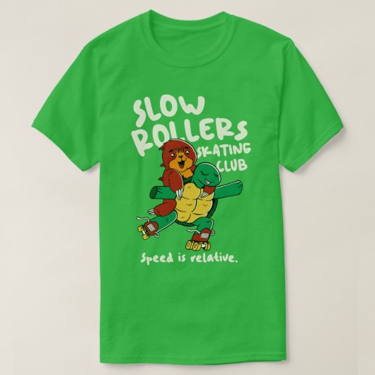 T-shirt Rollers Lents Club de Patinage Funny Turtle et Slo (Design devant)