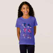 T-Shirt Rollerskates rétro rose violet (Devant entier)
