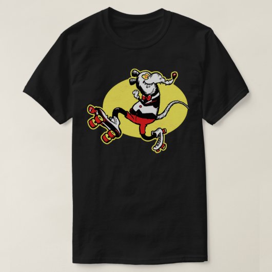 T-shirt RollerSkating Funky Rat Retro 60s les années 70 (Design devant)