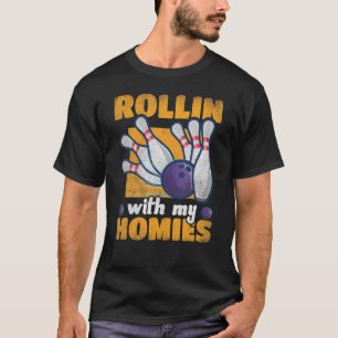 T-shirt Rollin Avec Mes Hommes Retro Bowling