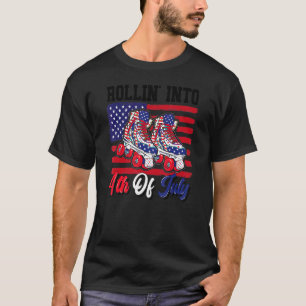 T-shirt Rollin En 4 juillet Patriotique Patinage À Roulett