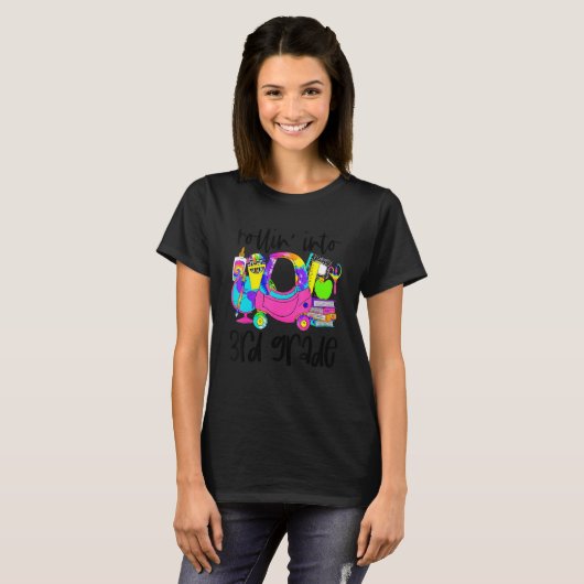 T-shirt Rollin' In 3e Grade Tie Dye Back To School Tee (Devant entier)