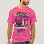T-shirt Rollin' Into 11 Awesome 2011 Roller Skating 11Th B (Devant)