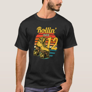 T-shirt Rollin' Into 12 Retro Roller 12ème Anniversaire S