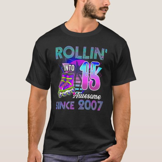 T-shirt Rollin' Into 15 Magnifique Roller Skating 2007 15t (Devant)