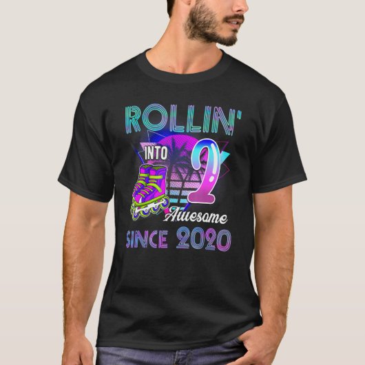 T-shirt Rollin' Into 2 Super 2020 Roller Skating 2nd Bir (Devant)