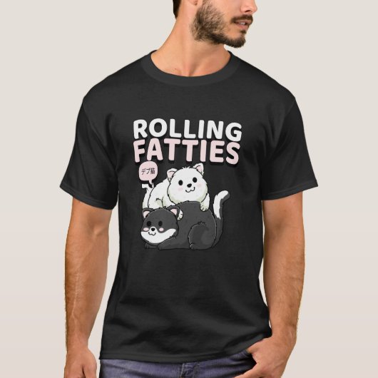 T-shirt Rolling Fatties (Drôle déclaration de chat & Graph (Devant)