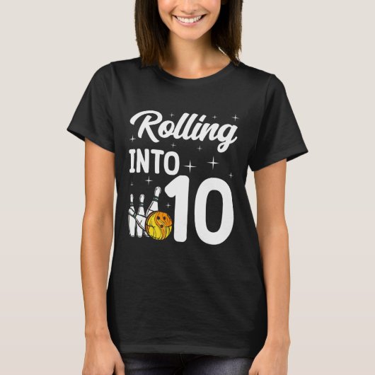 T-shirt Rolling In 10 Bowling 10e anniversaire (Devant)