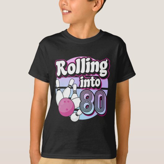 T-shirt Rolling In 80 Bowling 80e anniversaire (Devant)