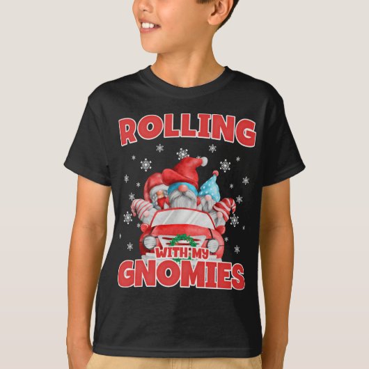 T-shirt Rolling With My Gnomies Funny Gnomes In Car Christ (Devant)