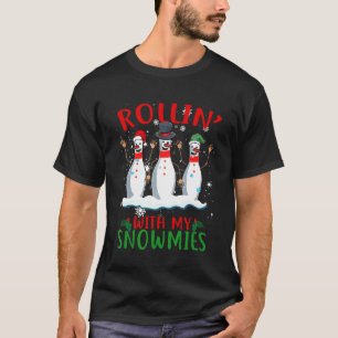 T-shirt Rolling with My Snowmies Bowling Crew Christmas
