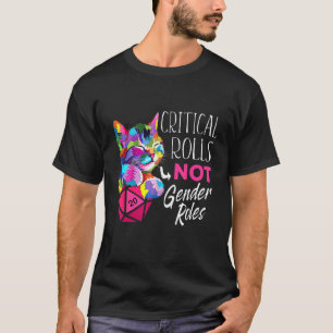 T-shirt Rolls Critiques Non Rôles Sexes Dice Boardgame Cat