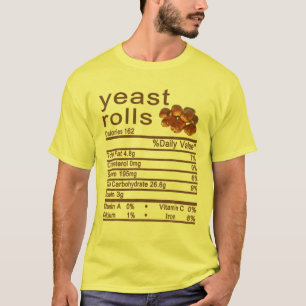 T-shirt Rolls levures valeur nutritive Étiquette Thanksgi