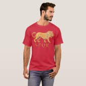 T-shirt romain de graphique de lion (Devant entier)