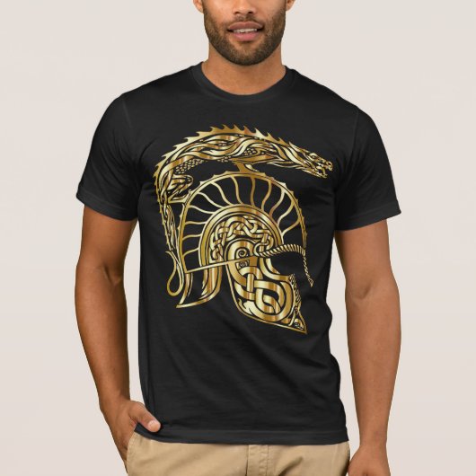 T-shirt romain d'or de casque de centurion de (Devant)